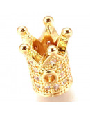 Corona (1). Aleación + Zirconia. Baño 18k Gold. 10x8 milímetros. 1,4 mm perforación. 1 unidad. Corona (1). Aleación + Zirconia. Baño 18k Gold. 10x8 milímetros. 1,4 mm perforación. 1 unidad.