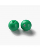 Esfera color sólido. GREEN. 8x7 milímetros. 2 mm perforación. 50 unidades.
