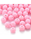 Esfera color sólido. PEARL PINK. 8x7 milímetros. 2 mm perforación. 50 unidades.