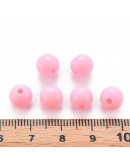 Esfera color sólido. PEARL PINK. 8x7 milímetros. 2 mm perforación. 50 unidades.