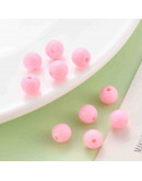 Esfera color sólido. PEARL PINK. 8x7 milímetros. 2 mm perforación. 50 unidades.