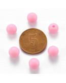 Esfera color sólido. PEARL PINK. 8x7 milímetros. 2 mm perforación. 50 unidades.