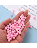 Esfera color sólido. PEARL PINK. 8x7 milímetros. 2 mm perforación. 50 unidades.