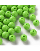 Esfera color sólido. LAWN GREEN. 8x7 milímetros. 2 mm perforación. 50 unidades.