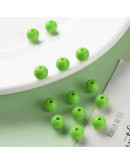 Esfera color sólido. LAWN GREEN. 8x7 milímetros. 2 mm perforación. 50 unidades.