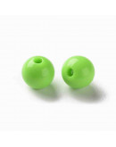 Esfera color sólido. LAWN GREEN. 8x7 milímetros. 2 mm perforación. 50 unidades.
