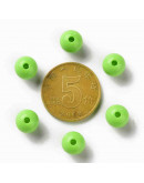 Esfera color sólido. LAWN GREEN. 8x7 milímetros. 2 mm perforación. 50 unidades.