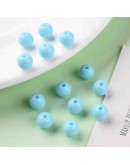 Esfera color sólido. SKY BLUE. 8x7 milímetros. 2 mm perforación. 50 unidades.