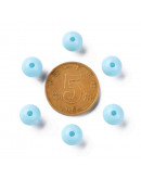 Esfera color sólido. SKY BLUE. 8x7 milímetros. 2 mm perforación. 50 unidades.