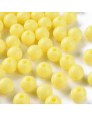 Esfera color sólido. YELLOW. 8x7 milímetros. 2 mm perforación. 50 unidades.