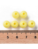 Esfera color sólido. YELLOW. 8x7 milímetros. 2 mm perforación. 50 unidades.