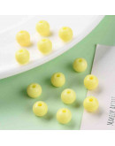 Esfera color sólido. YELLOW. 8x7 milímetros. 2 mm perforación. 50 unidades.
