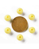 Esfera color sólido. YELLOW. 8x7 milímetros. 2 mm perforación. 50 unidades.