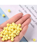 Esfera color sólido. YELLOW. 8x7 milímetros. 2 mm perforación. 50 unidades.