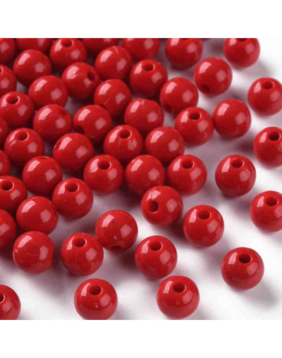 Esfera color sólido. FIRE BRICK. 8x7 milímetros. 2 mm perforación. 50 unidades.