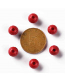 Esfera color sólido. FIRE BRICK. 8x7 milímetros. 2 mm perforación. 50 unidades.