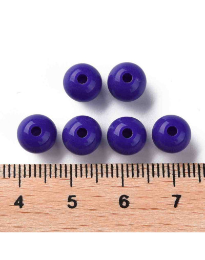 Esfera color sólido. DARK SLATE BLUE. 8x7 milímetros. 2 mm perforación. 50 unidades.