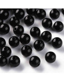 Esfera color sólido. BLACK. 8x7 milímetros. 2 mm perforación. 50 unidades.