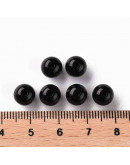 Esfera color sólido. BLACK. 8x7 milímetros. 2 mm perforación. 50 unidades.