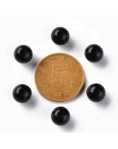 Esfera color sólido. BLACK. 8x7 milímetros. 2 mm perforación. 50 unidades.