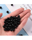 Esfera color sólido. BLACK. 8x7 milímetros. 2 mm perforación. 50 unidades.