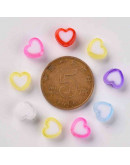 Corazón (5). Varios colores. 7x8x4 milímetros. 2 mm perforación. 50 unidades.