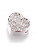 Corazón. Aleación +  Zirconia. Color platino. 9x9,5x4 milímetros. 1,5 mm perforación. 1 unidad. Corazón. Aleación +  Zirconia. Color platino. 9x9,5x4 milímetros. 1,5 mm perforación. 1 unidad.