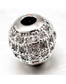 Esfera (1). Aleación + Zirconia. Baño Platino. 10 milímetros diámetro. 2 mm perforación. 1 unidad. Esfera (1). Aleación + Zirconia. Baño Platino. 10 milímetros diámetro. 2 mm perforación. 1 unidad.