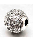 Esfera (1). Aleación + Zirconia. Baño Platino. 10 milímetros diámetro. 2 mm perforación. 1 unidad. Esfera (1). Aleación + Zirconia. Baño Platino. 10 milímetros diámetro. 2 mm perforación. 1 unidad.