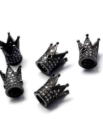 Corona (2). Aleación + Zirconia. Color Gunmetal. 12x10x10 milímetros 1,5 mm perforación. 1 unidad.