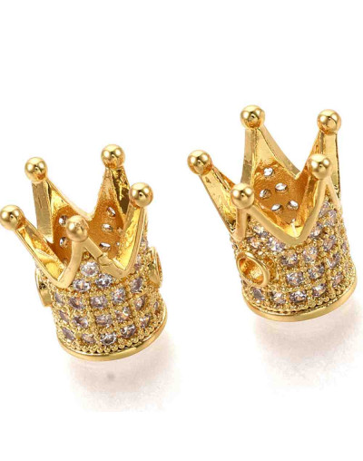 Corona (2). Aleación + Zirconia. Color Dorado. 12x10x10 milímetros 1,5 mm perforación. 1 unidad.