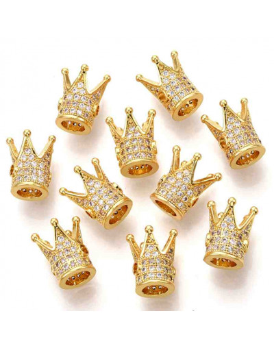 Corona (2). Aleación + Zirconia. Color Dorado. 12x10x10 milímetros 1,5 mm perforación. 1 unidad.