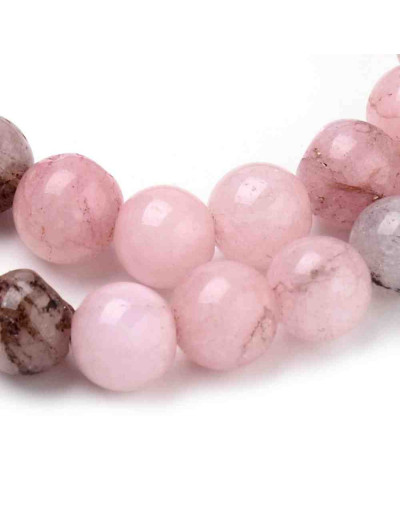 Jásper Cherry Blossom. 06 mm diámetro. 1 mm perforación. 60 unidades hilo (aproximado).