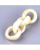 Eslabones de cadena. Circular. Imitación piedra. Color WHEAT. 19,5x18x8 mm. 25 unidades.