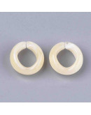 Eslabones de cadena. Circular. Imitación piedra. Color WHEAT. 19,5x18x8 mm. 25 unidades.