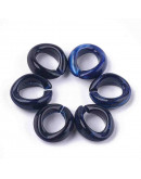 Eslabones de cadena. Circular. Imitación piedra. Color DARK BLUE. 19,5x18x8 mm. 25 unidades.