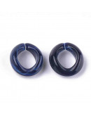 Eslabones de cadena. Circular. Imitación piedra. Color DARK BLUE. 19,5x18x8 mm. 25 unidades.