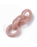 Eslabones de cadena. Circular. Imitación piedra. Color ROSY BROWN. 19,5x18x8 mm. 25 unidades.