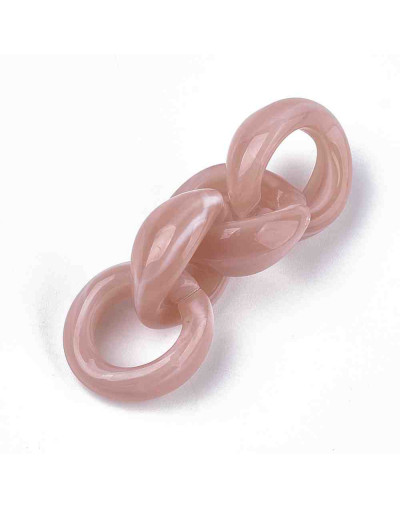 Eslabones de cadena. Circular. Imitación piedra. Color ROSY BROWN. 19,5x18x8 mm. 25 unidades.