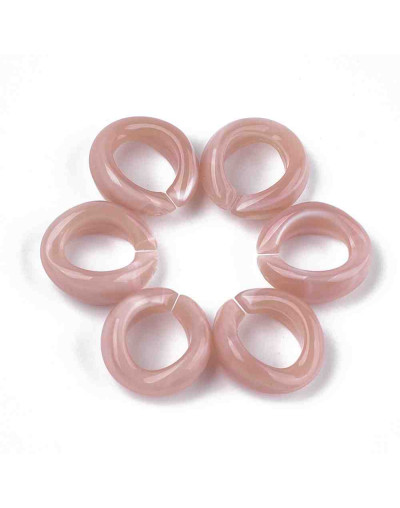 Eslabones de cadena. Circular. Imitación piedra. Color ROSY BROWN. 19,5x18x8 mm. 25 unidades.