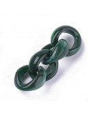 Eslabones de cadena. Circular. Imitación piedra. Color DARK GREEN. 19,5x18x8 mm. 25 unidades.