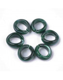 Eslabones de cadena. Circular. Imitación piedra. Color DARK GREEN. 19,5x18x8 mm. 25 unidades.