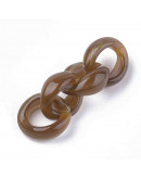 Eslabones de cadena. Circular. Imitación piedra. Color CAMEL. 19,5x18x8 mm. 25 unidades.