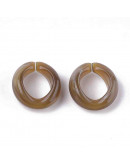 Eslabones de cadena. Circular. Imitación piedra. Color CAMEL. 19,5x18x8 mm. 25 unidades.