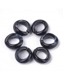 Eslabones de cadena. Circular. Imitación piedra. Color BLACK. 19,5x18x8 mm. 25 unidades.