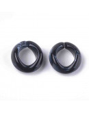 Eslabones de cadena. Circular. Imitación piedra. Color BLACK. 19,5x18x8 mm. 25 unidades.
