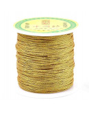 Cordón de nylon. 1 milímetro grosor. Color GOLD METALLIC. 100 metros. 1 cono. Cordón de nylon. 1 milímetro grosor. Color GOLD METALLIC. 100 metros. 1 cono.