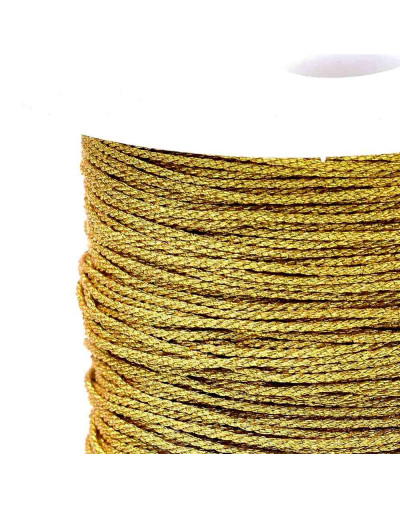 Cordón de nylon. 1 milímetro grosor. Color GOLD METALLIC. 100 metros. 1 cono.