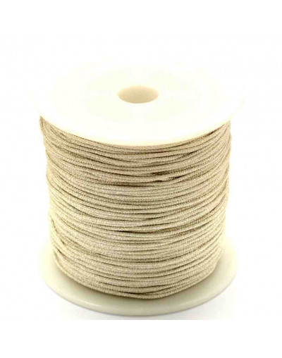 Cordón de nylon. 1 milímetro grosor. Color SILVER METALLIC. 100 metros. 1 cono.