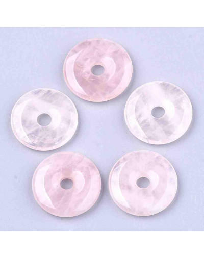 Cuarzo Rosa. Dona. 20x4 milímetros. 5 mm perforacion. 1 unidad.